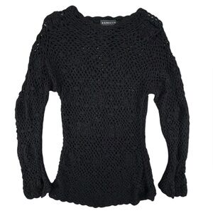 Alpaca 111 | 100% Baby Alpaca‎ Open Weave Sweater | Black | XS | Like New!!